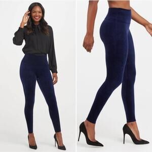 Spanx Velvet Royal Blue Leggings